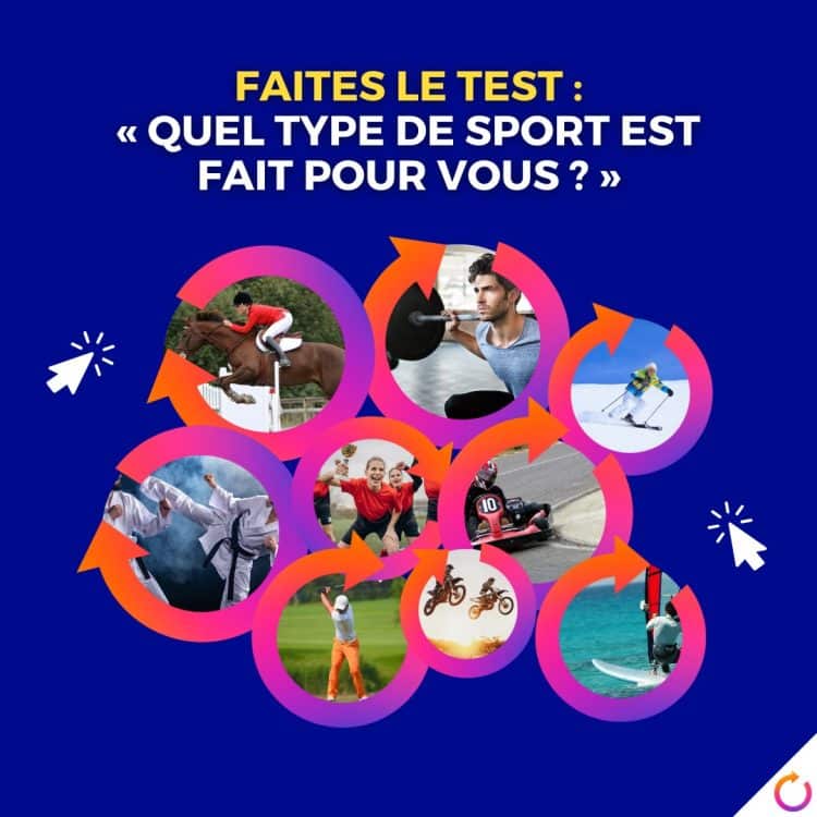test de sport, choix de sport, activité physique idéale, quiz sportif, santé et fitness, recommandation de sport, sport adapté à la personnalité, trouver son sport, évaluation sportive, sport pour débutants, guide de sport, types de sports, sports individuels, sports d'équipe, sports d'endurance, sports de force, sports aquatiques, sports de raquette, sports de précision, activités de loisirs, motivation sportive, préférences sportives, profil sportif, bienfaits du sport, engagement sportif
