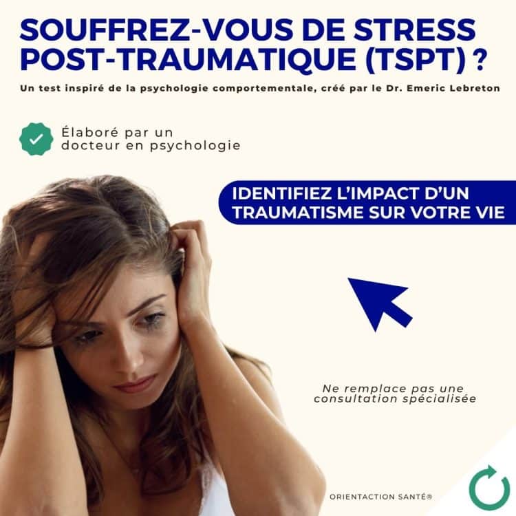 Test stress post-traumatique, évaluation, santé mentale, symptômes PTSD, questionnaire, diagnostic, traumatisme, flashbacks, anxiété, soutien psychologique, gestion des émotions, traumatismes psychologiques, stratégies de coping, bien-être mental, ressources, sensibilisation, impact psychologique, consultation professionnelle, troubles d'anxiété, auto-évaluation, soutien social, prévention du PTSD, traitement, troubles associés, qualité de vie.