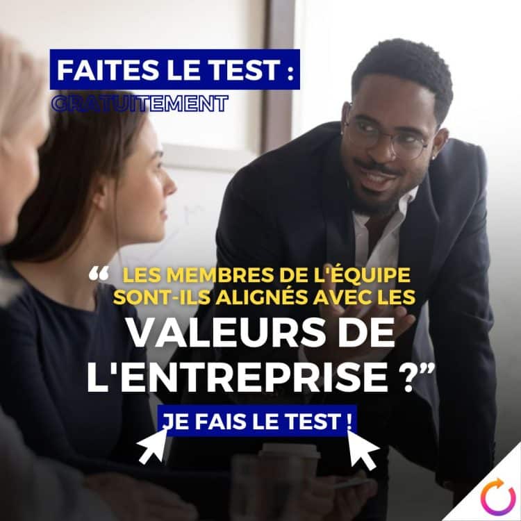 test valeurs, alignement professionnel, culture d'entreprise, valeurs organisationnelles, cohésion équipe, engagement salariés, adhésion valeurs, diagnostic culturel, climat social, management valeurs, performance collective, identité entreprise, intégration valeurs, comportement professionnel, loyauté employés, stratégie RH, cohérence équipe, évaluation culture, satisfaction professionnelle, vision partagée, leadership éthique, indicateurs culturels, bien-être organisationnel, communication interne, alignement stratégique