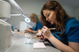 Personne en reconversion vers le métier de prothésiste dentaire