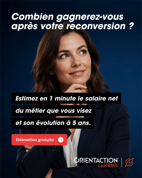 Personne estimant le salaire de son futur métier avec le simulateur ORIENTACTION avant une reconversion en Pays de la Loire