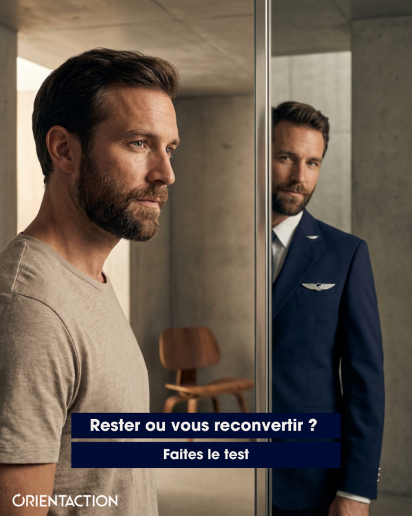 Personne réalisant un test de reconversion ORIENTACTION pour évaluer son projet de changement de métier