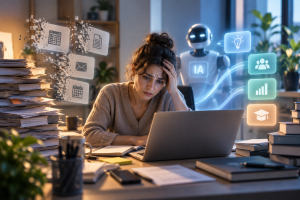 Professionnel identifiant les compétences à développer face à l'évolution de son métier avec l'intelligence artificielle