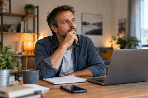 Personne en reconversion après un chômage de longue durée