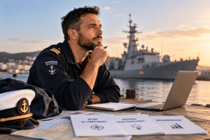 Ancien marin de la marine nationale préparant sa reconversion