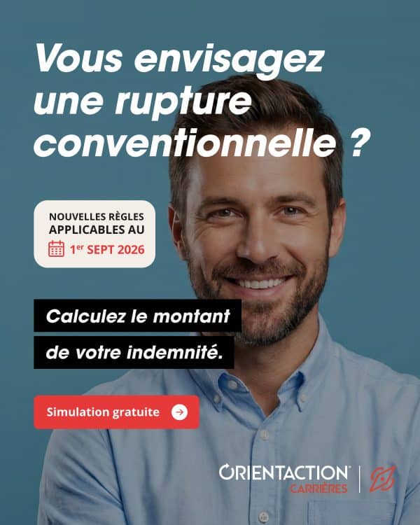 Personne utilisant le simulateur ORIENTACTION pour estimer son indemnité et anticiper sa période de chômage après une rupture conventionnelle