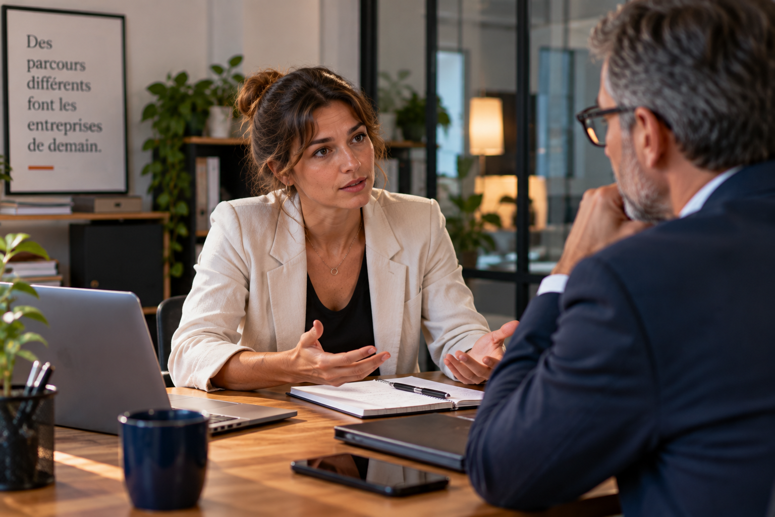 Personne annonçant sa reconversion à son employeur