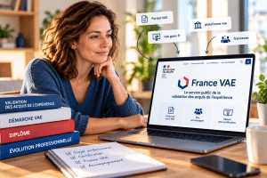 Personne consultant le service public de la VAE en ligne