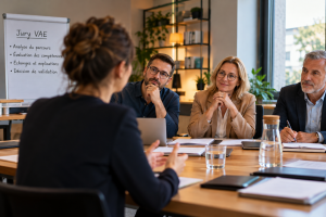 Candidat face au jury de sa VAE