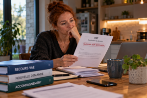 Personne analysant un refus de recevabilité de VAE
