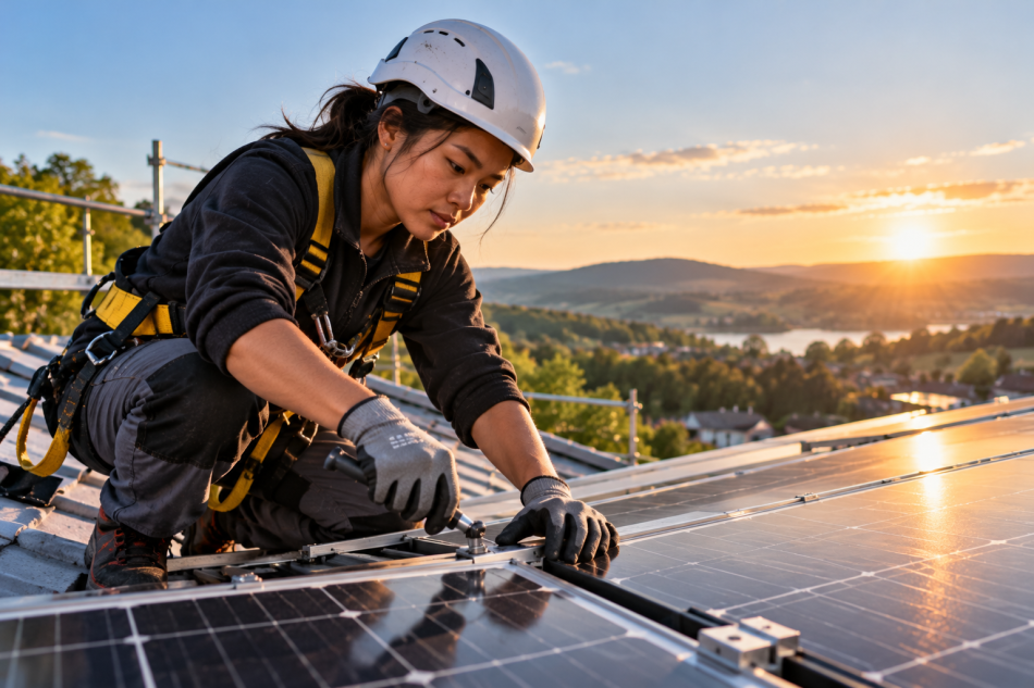 Personne en reconversion vers les énergies renouvelables