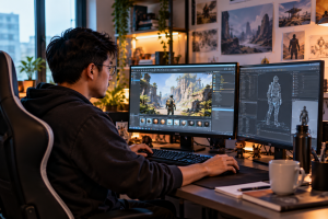 Personne en reconversion vers les métiers du jeu vidéo