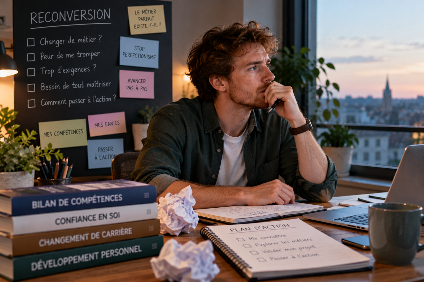 Personne perfectionniste bloquée face à une reconversion