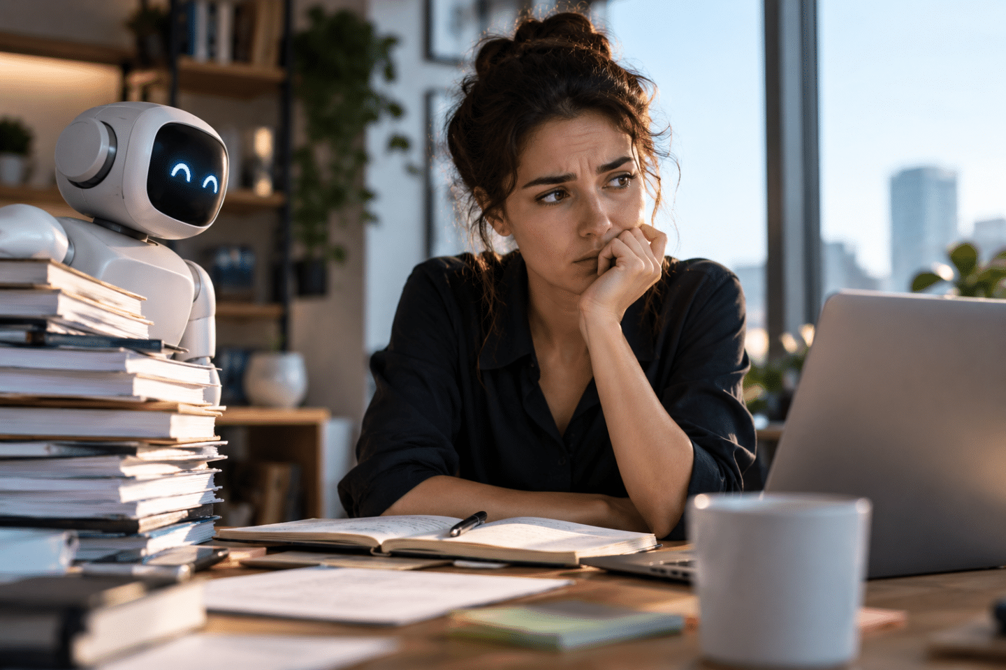 Professionnelle confrontée au syndrome de l’imposteur face à l’intelligence artificielle au travail