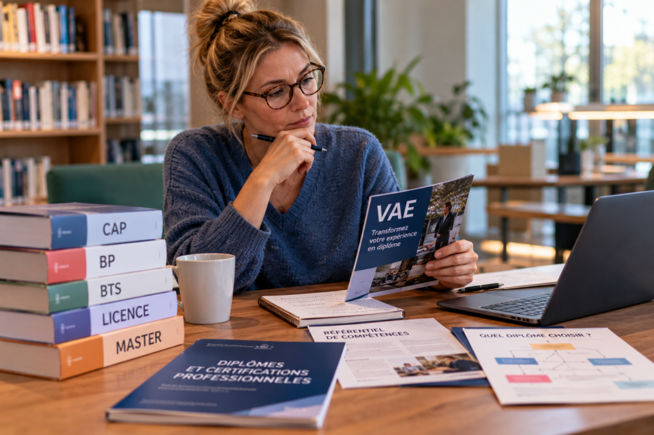 Personne choisissant le diplôme à viser pour sa VAE