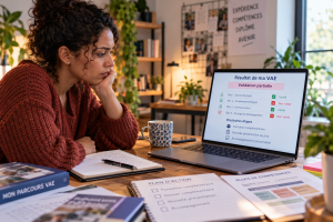 Personne préparant la suite après une validation partielle de VAE