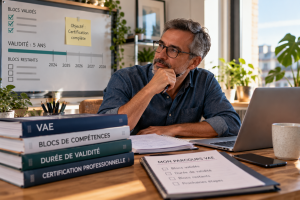 Personne vérifiant la durée de validité de ses acquis de VAE